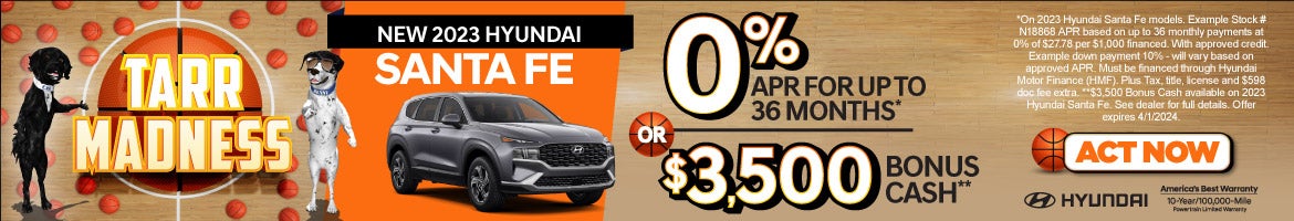 New 2023 Hyundai Santa Fe - 0% APR or $3,500 Bonus Cash